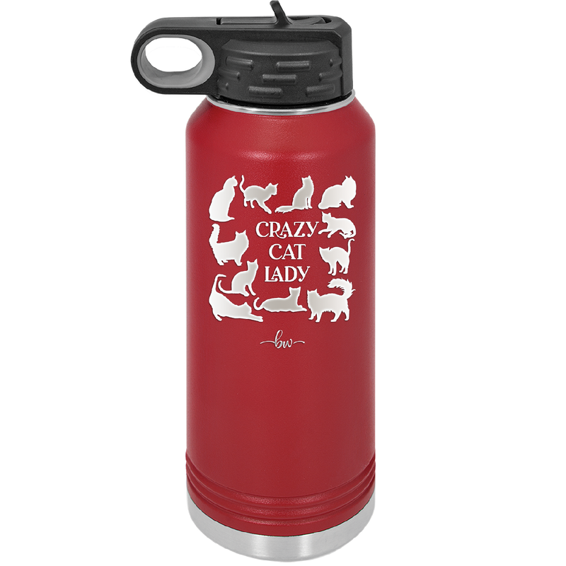Crazy Cat Lady - Laser Engraved Stainless Steel Drinkware - 1860 -