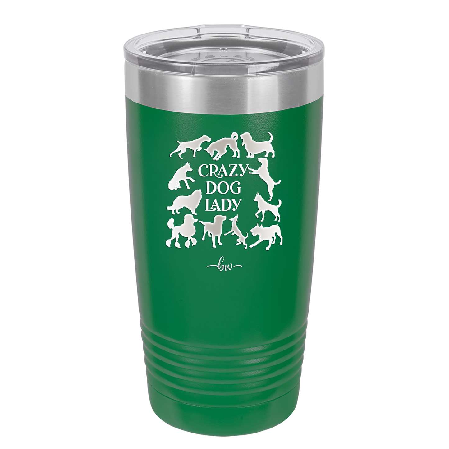 Crazy Dog Lady - Laser Engraved Stainless Steel Drinkware - 1861 -