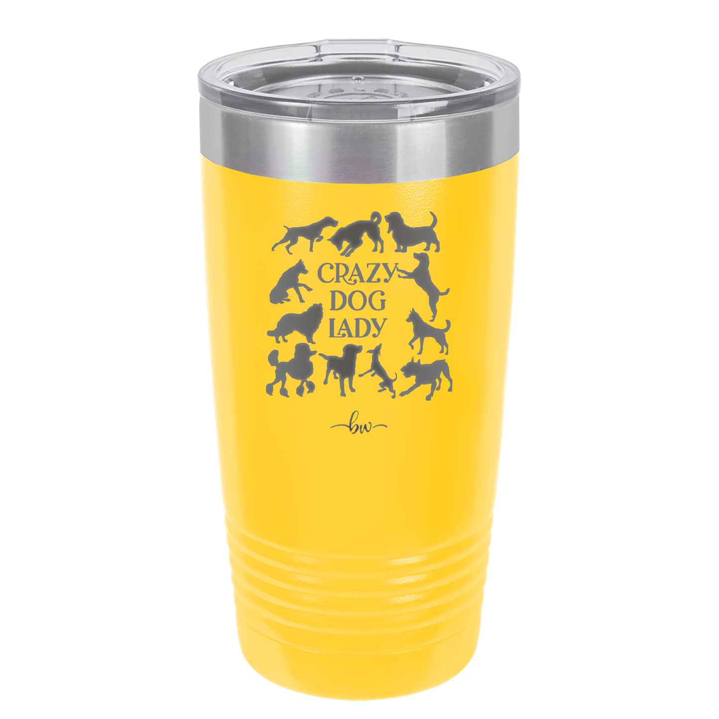 Crazy Dog Lady - Laser Engraved Stainless Steel Drinkware - 1861 -