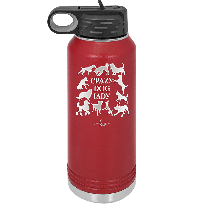 Crazy Dog Lady - Laser Engraved Stainless Steel Drinkware - 1861 -