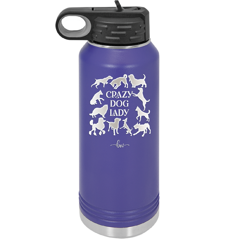 Crazy Dog Lady - Laser Engraved Stainless Steel Drinkware - 1861 -