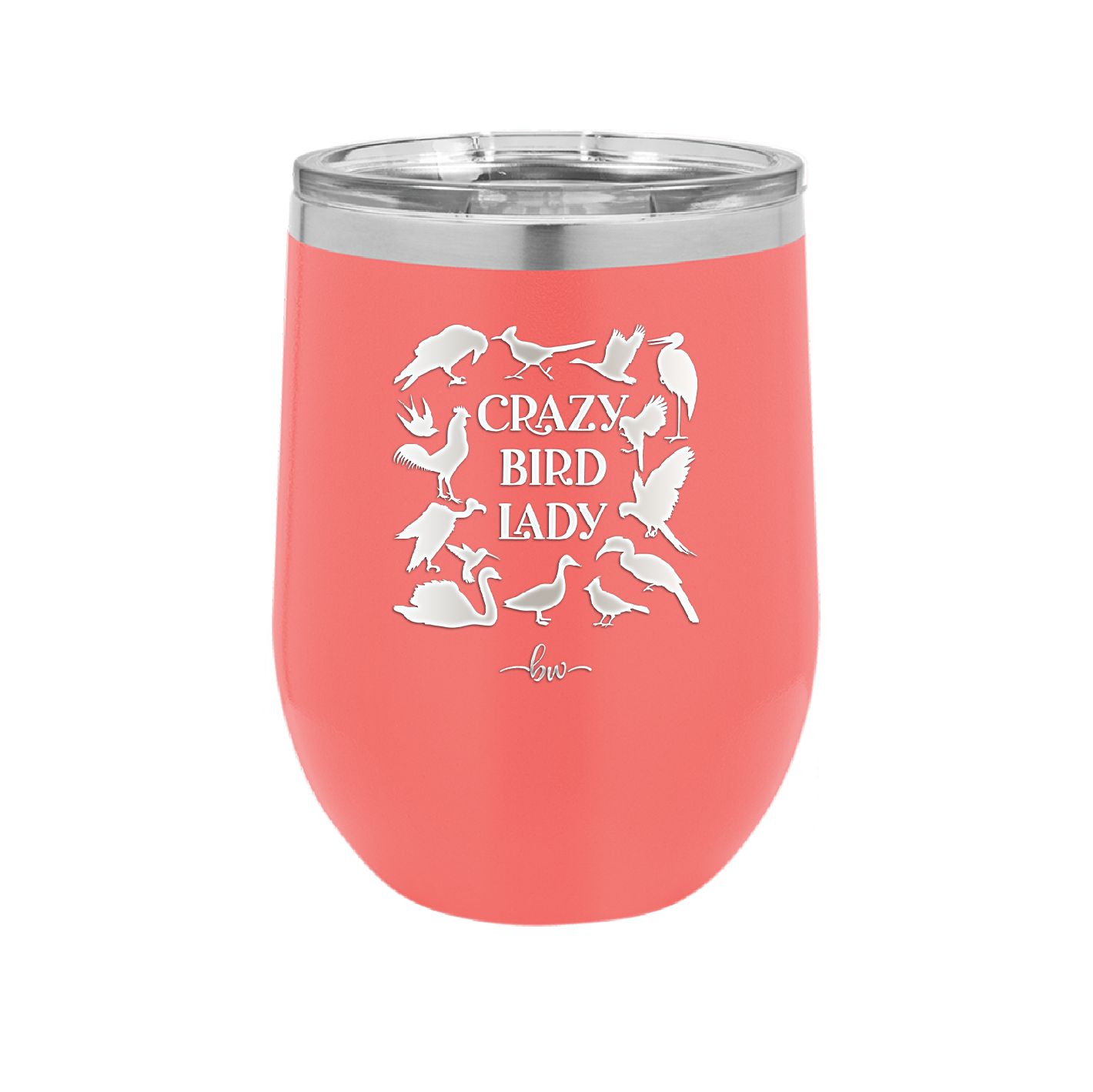 Crazy Bird Lady - Laser Engraved Stainless Steel Drinkware - 1862 -