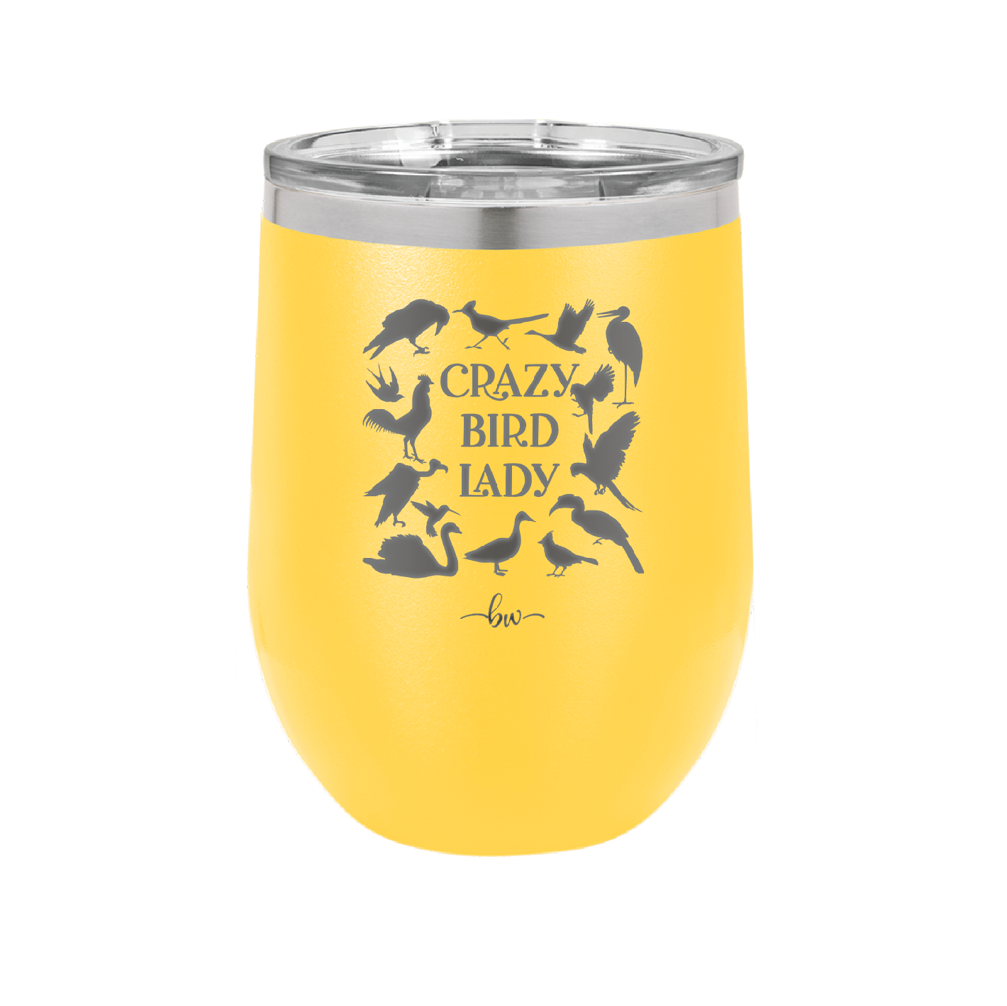 Crazy Bird Lady - Laser Engraved Stainless Steel Drinkware - 1862 -