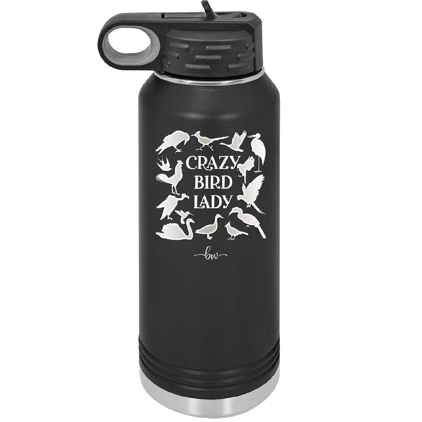Crazy Bird Lady - Laser Engraved Stainless Steel Drinkware - 1862 -