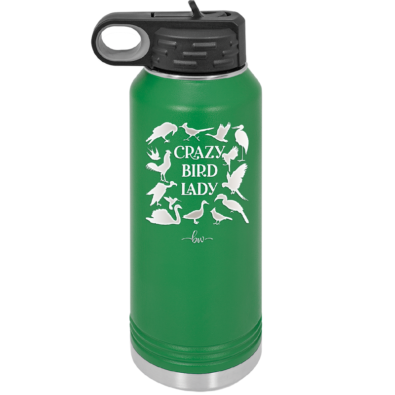 Crazy Bird Lady - Laser Engraved Stainless Steel Drinkware - 1862 -