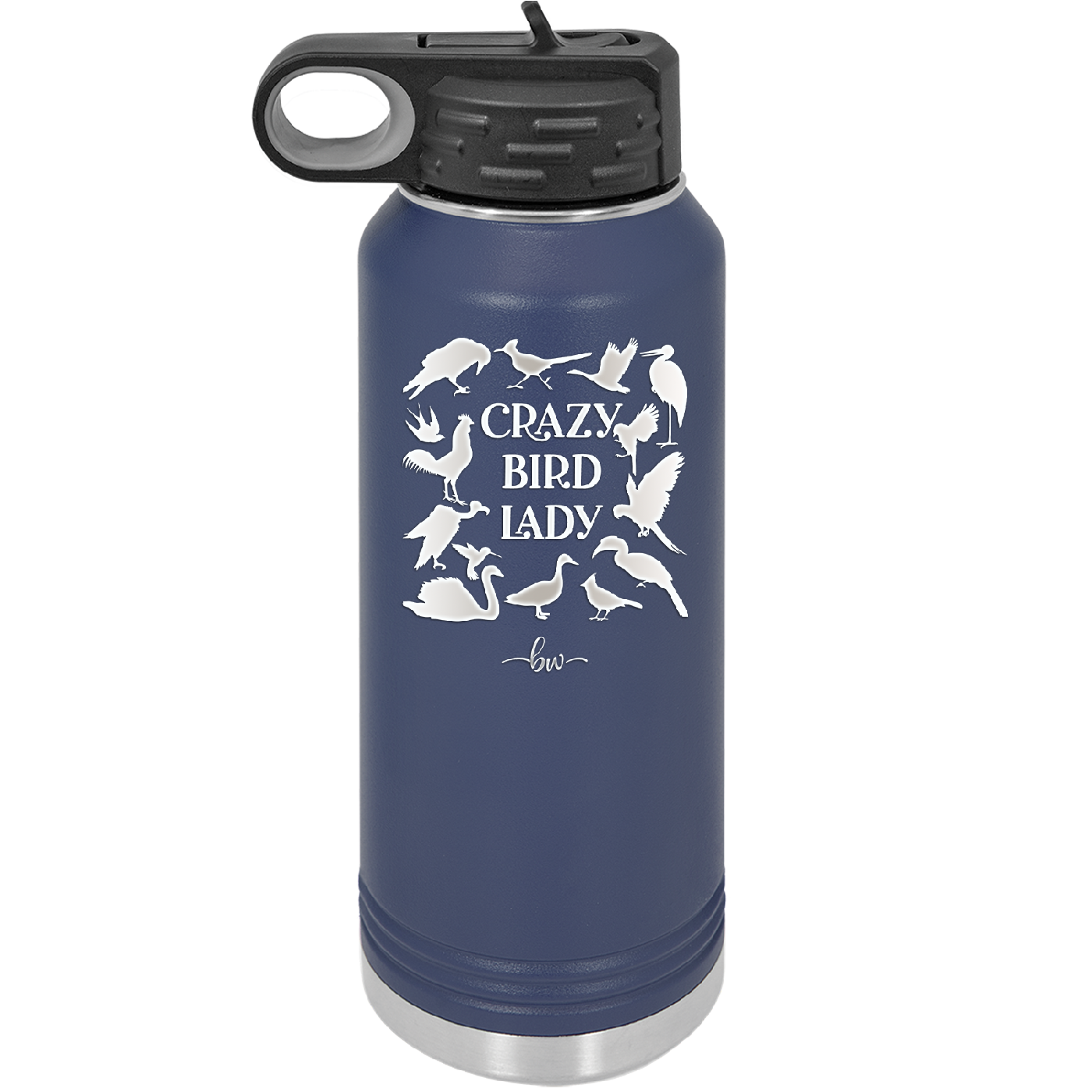 Crazy Bird Lady - Laser Engraved Stainless Steel Drinkware - 1862 -