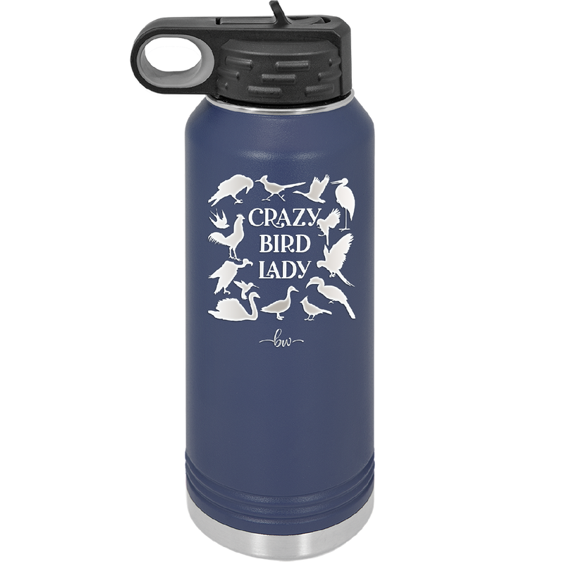 Crazy Bird Lady - Laser Engraved Stainless Steel Drinkware - 1862 -