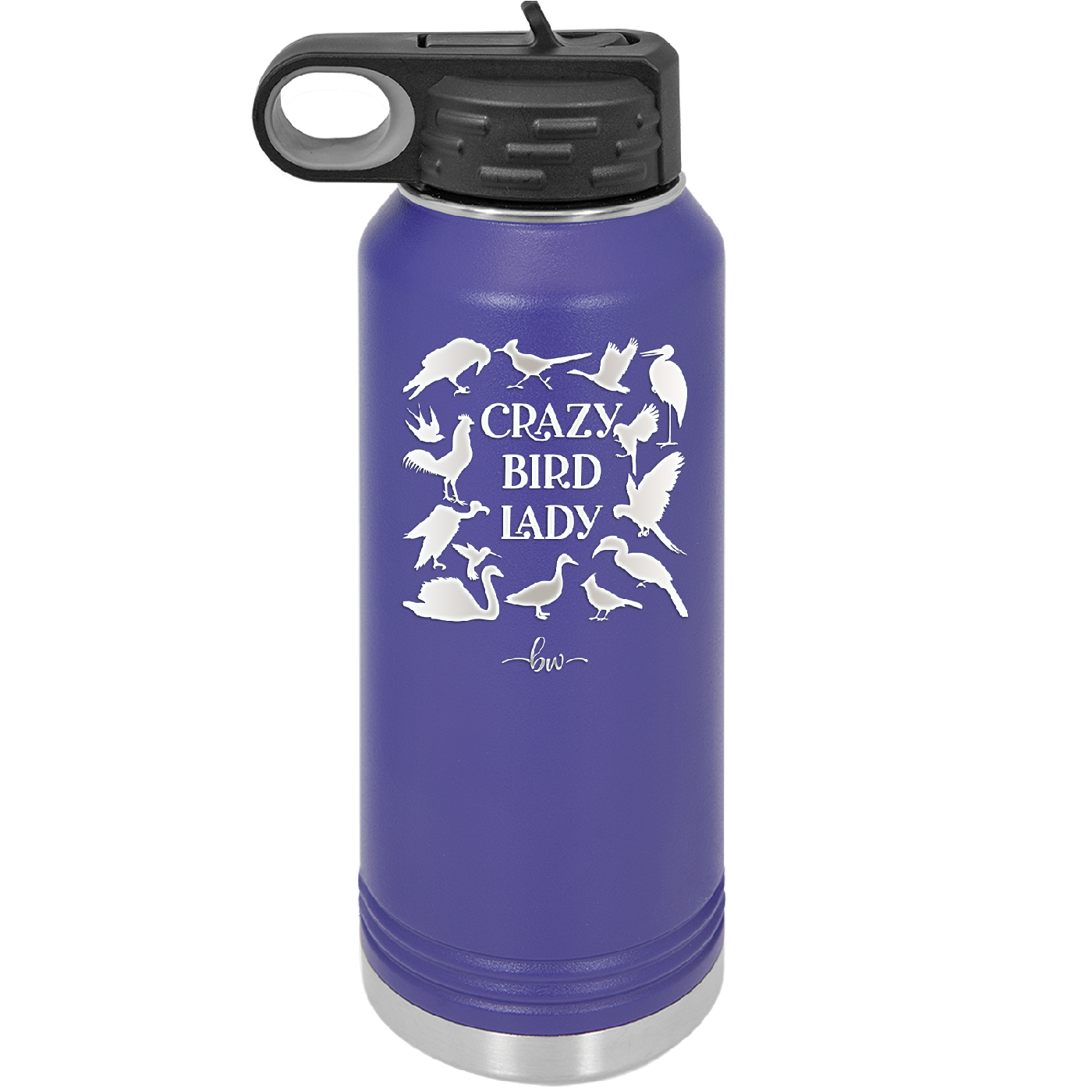 Crazy Bird Lady - Laser Engraved Stainless Steel Drinkware - 1862 -