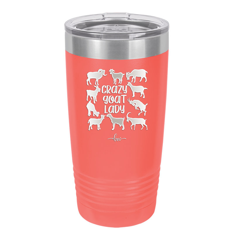 Crazy Goat Lady - Laser Engraved Stainless Steel Drinkware - 1864 -