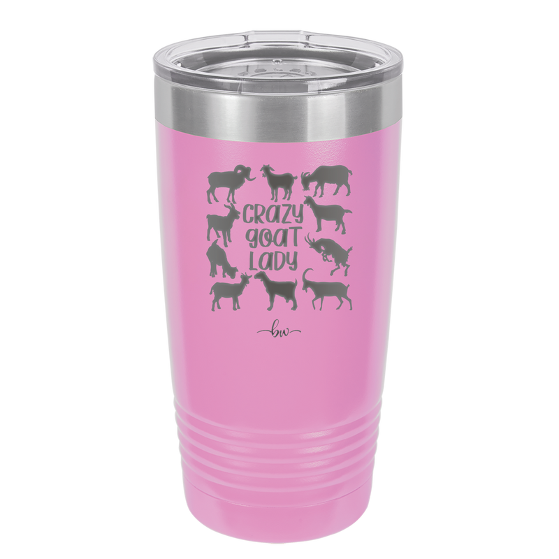 Crazy Goat Lady - Laser Engraved Stainless Steel Drinkware - 1864 -