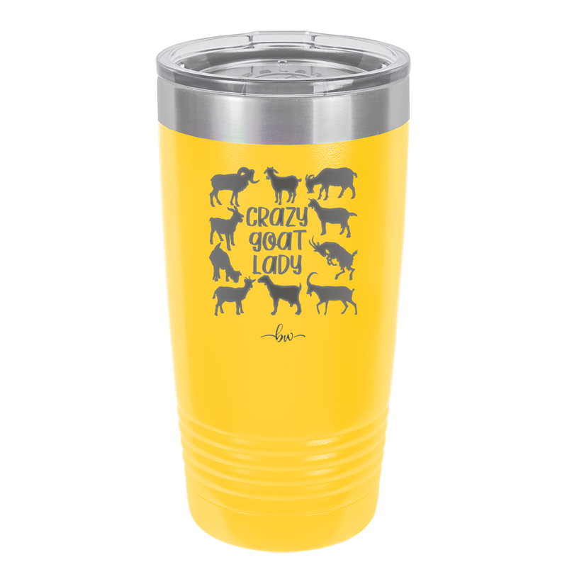 Crazy Goat Lady - Laser Engraved Stainless Steel Drinkware - 1864 -