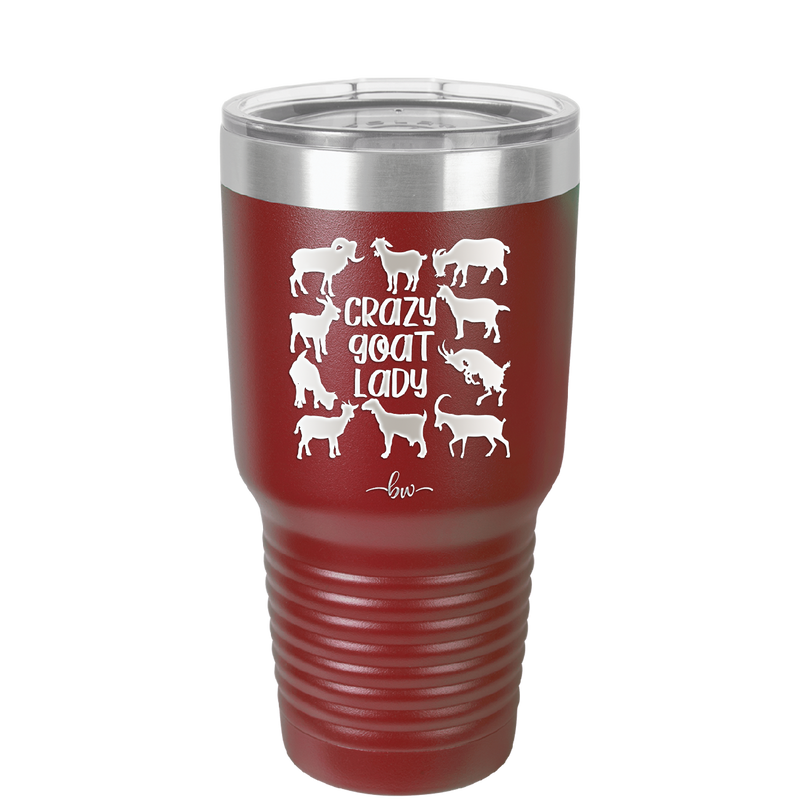 Crazy Goat Lady - Laser Engraved Stainless Steel Drinkware - 1864 -
