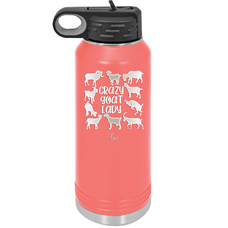 Crazy Goat Lady - Laser Engraved Stainless Steel Drinkware - 1864 -
