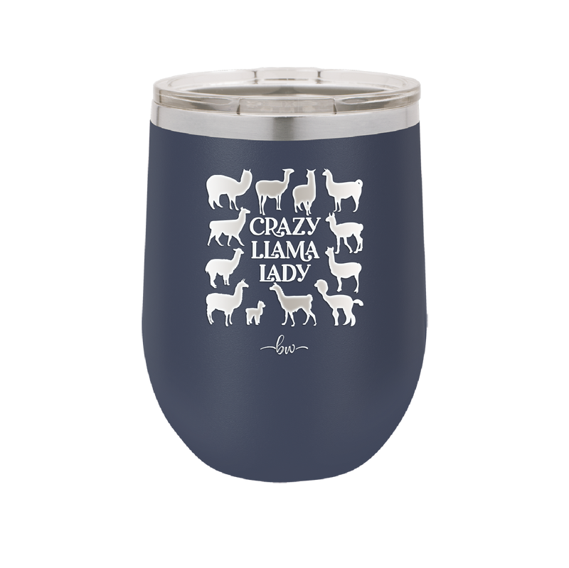 Crazy Llama Lady - Laser Engraved Stainless Steel Drinkware - 1865 -
