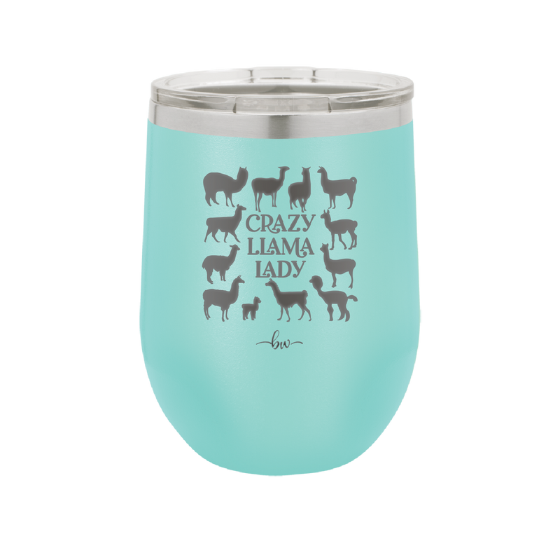 Crazy Llama Lady - Laser Engraved Stainless Steel Drinkware - 1865 -