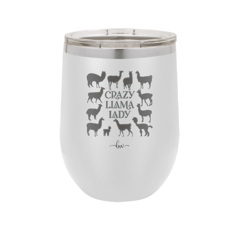 Crazy Llama Lady - Laser Engraved Stainless Steel Drinkware - 1865 -