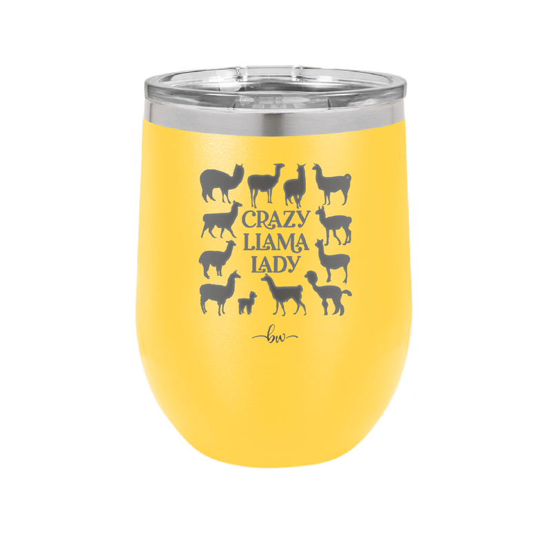 Crazy Llama Lady - Laser Engraved Stainless Steel Drinkware - 1865 -