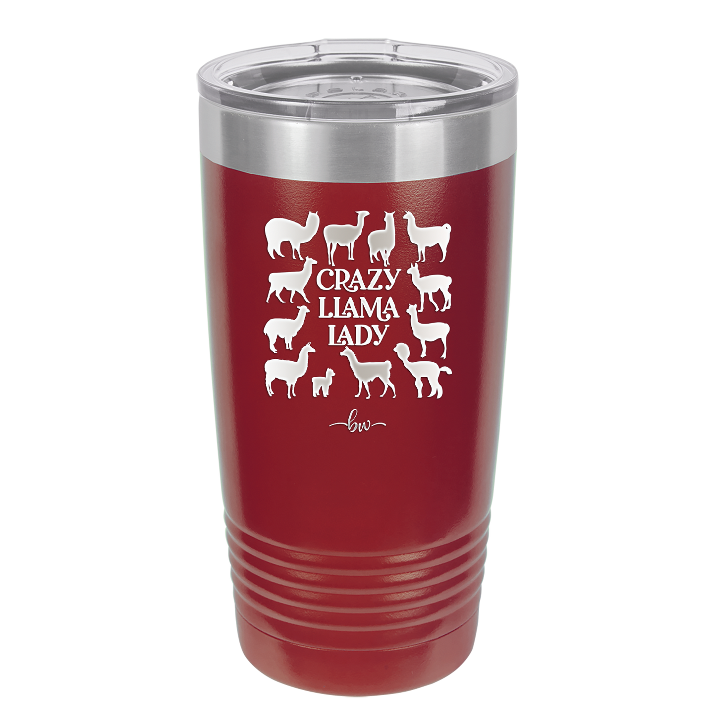 Crazy Llama Lady - Laser Engraved Stainless Steel Drinkware - 1865 -