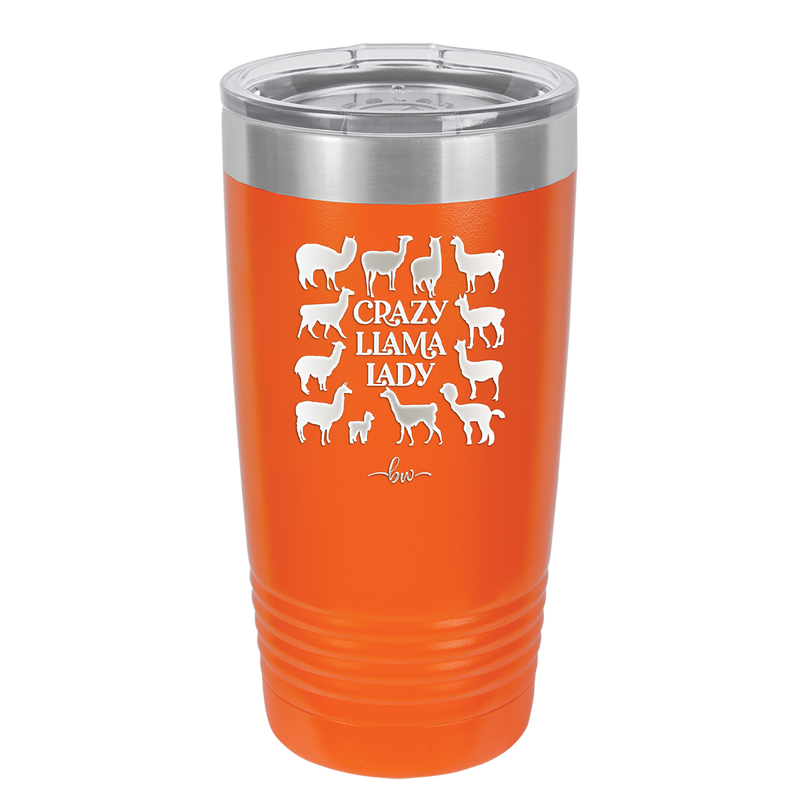 Crazy Llama Lady - Laser Engraved Stainless Steel Drinkware - 1865 -