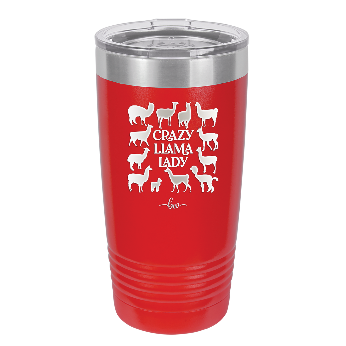 Crazy Llama Lady - Laser Engraved Stainless Steel Drinkware - 1865 -