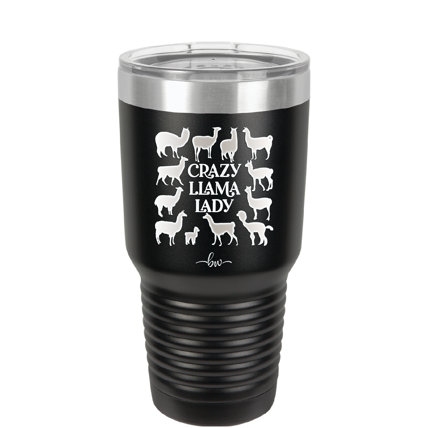 Crazy Llama Lady - Laser Engraved Stainless Steel Drinkware - 1865 -