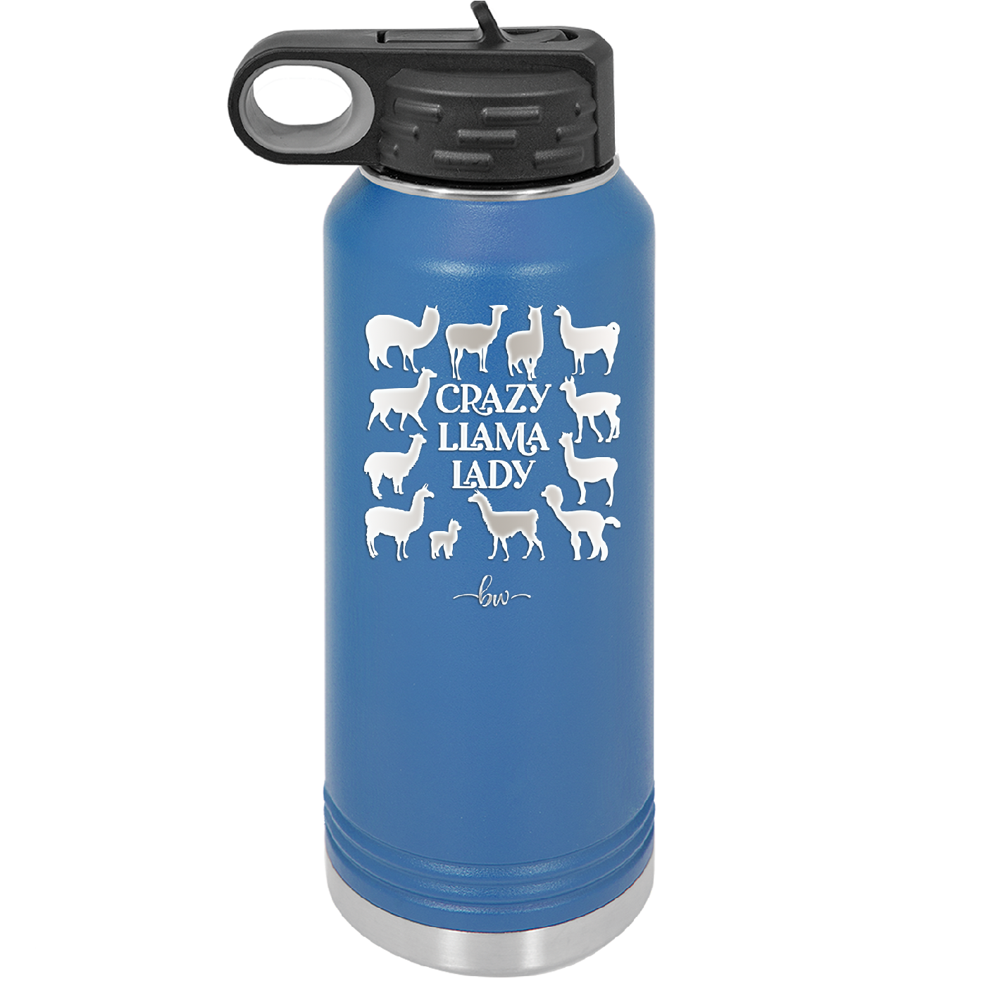 Crazy Llama Lady - Laser Engraved Stainless Steel Drinkware - 1865 -