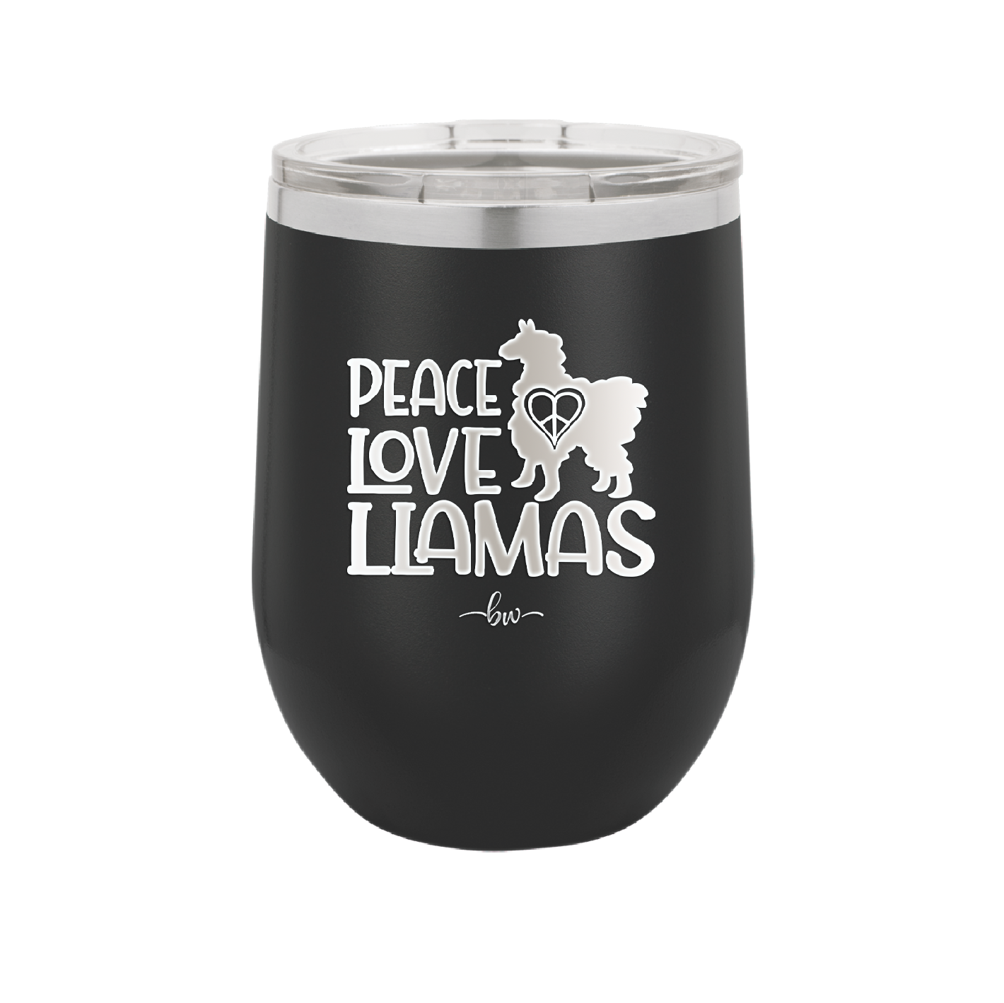Peace Love Llamas - Laser Engraved Stainless Steel Drinkware - 1870 -
