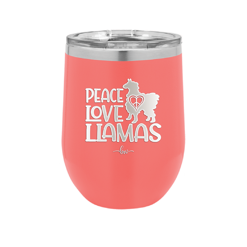 Peace Love Llamas - Laser Engraved Stainless Steel Drinkware - 1870 -