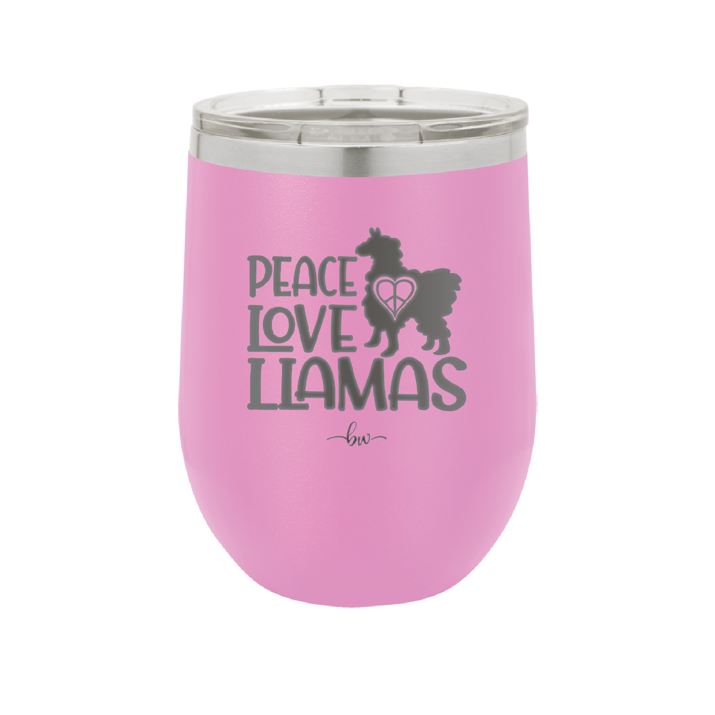 Peace Love Llamas - Laser Engraved Stainless Steel Drinkware - 1870 -