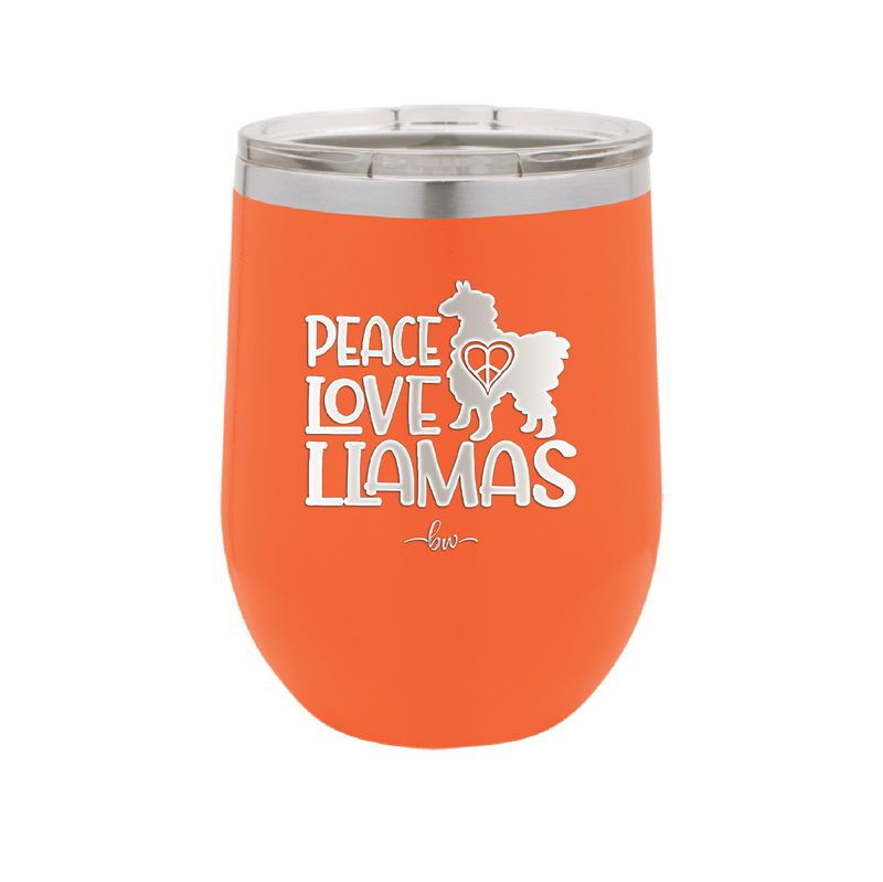 Peace Love Llamas - Laser Engraved Stainless Steel Drinkware - 1870 -