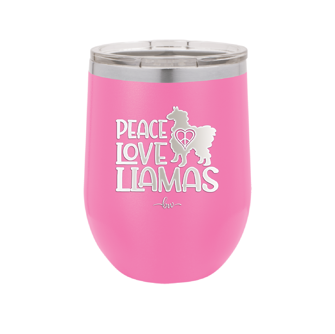 Peace Love Llamas - Laser Engraved Stainless Steel Drinkware - 1870 -