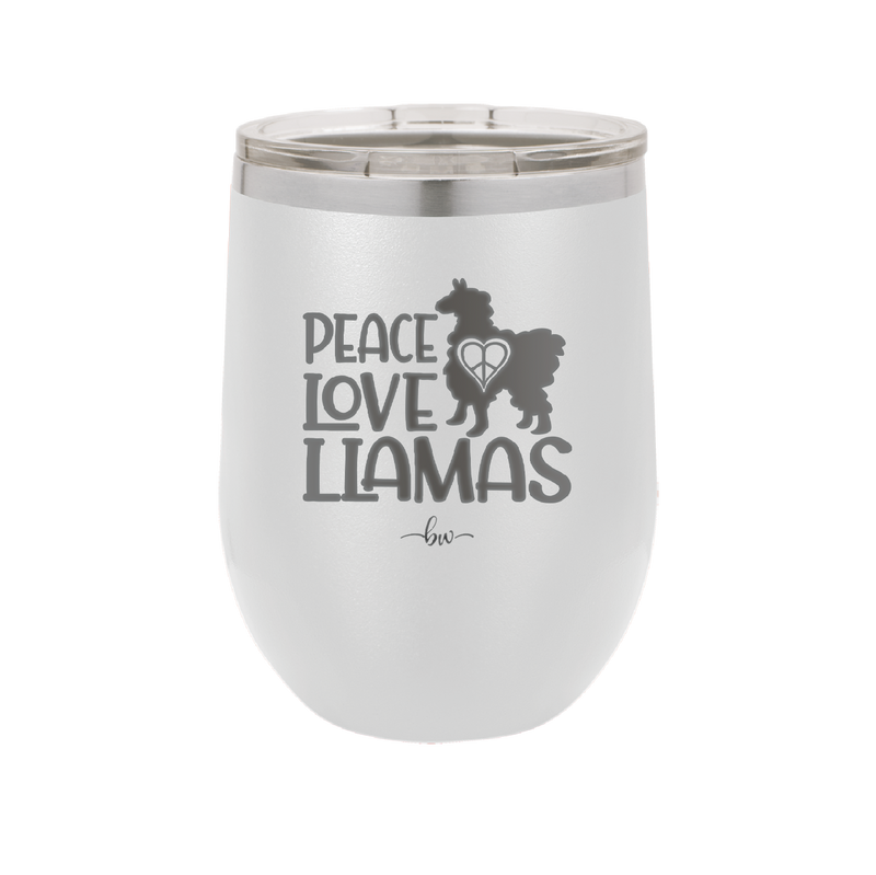 Peace Love Llamas - Laser Engraved Stainless Steel Drinkware - 1870 -