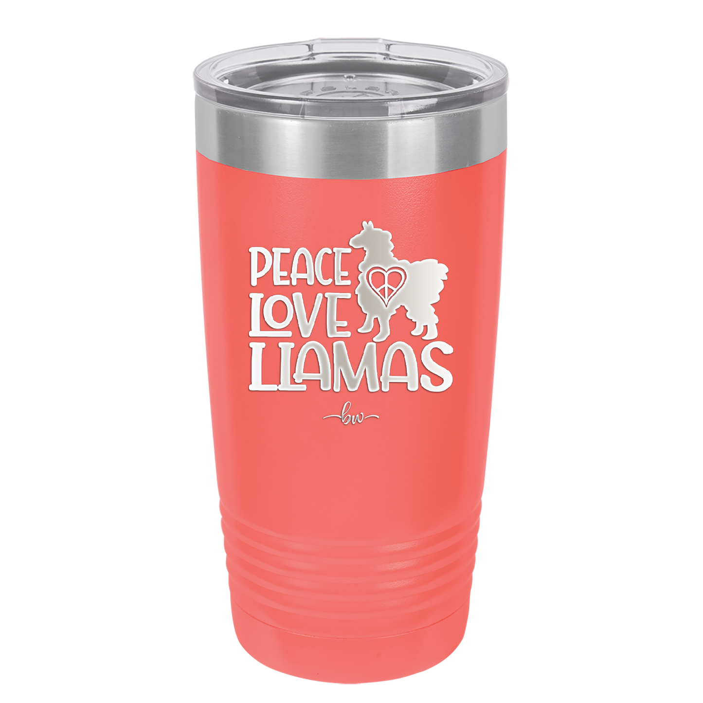 Peace Love Llamas - Laser Engraved Stainless Steel Drinkware - 1870 -