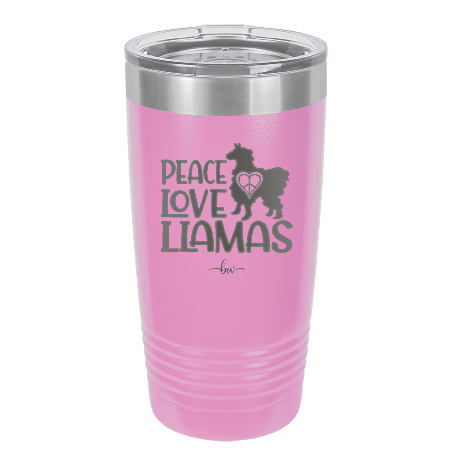 Peace Love Llamas - Laser Engraved Stainless Steel Drinkware - 1870 -
