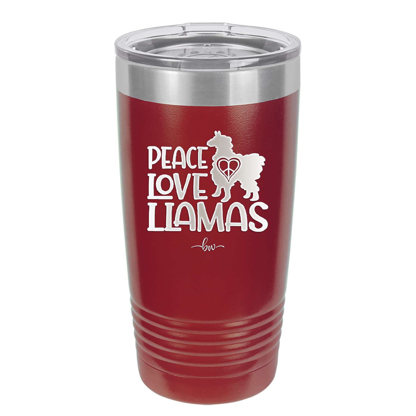 Peace Love Llamas - Laser Engraved Stainless Steel Drinkware - 1870 -
