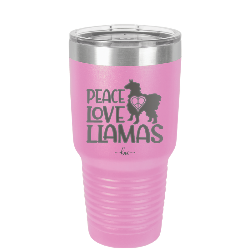 Peace Love Llamas - Laser Engraved Stainless Steel Drinkware - 1870 -