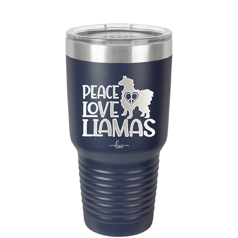 Peace Love Llamas - Laser Engraved Stainless Steel Drinkware - 1870 -