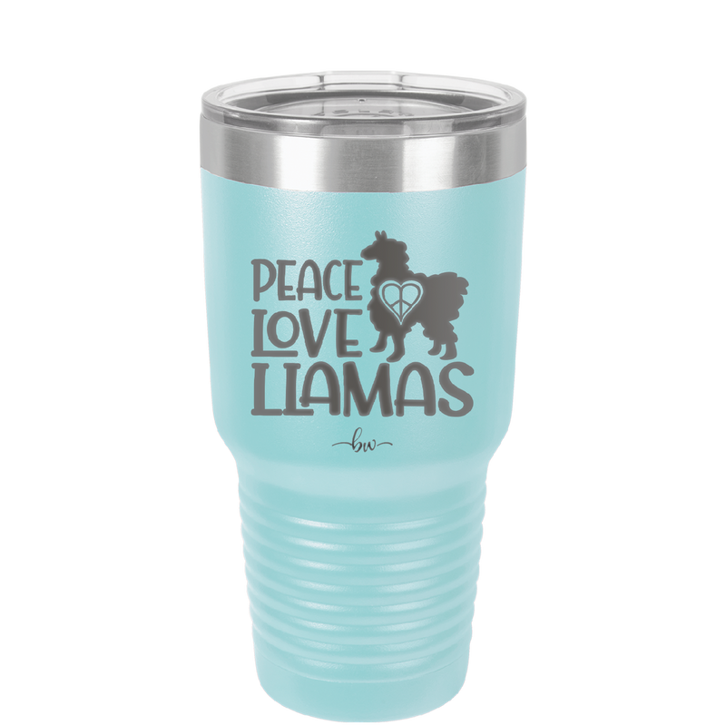 Peace Love Llamas - Laser Engraved Stainless Steel Drinkware - 1870 -