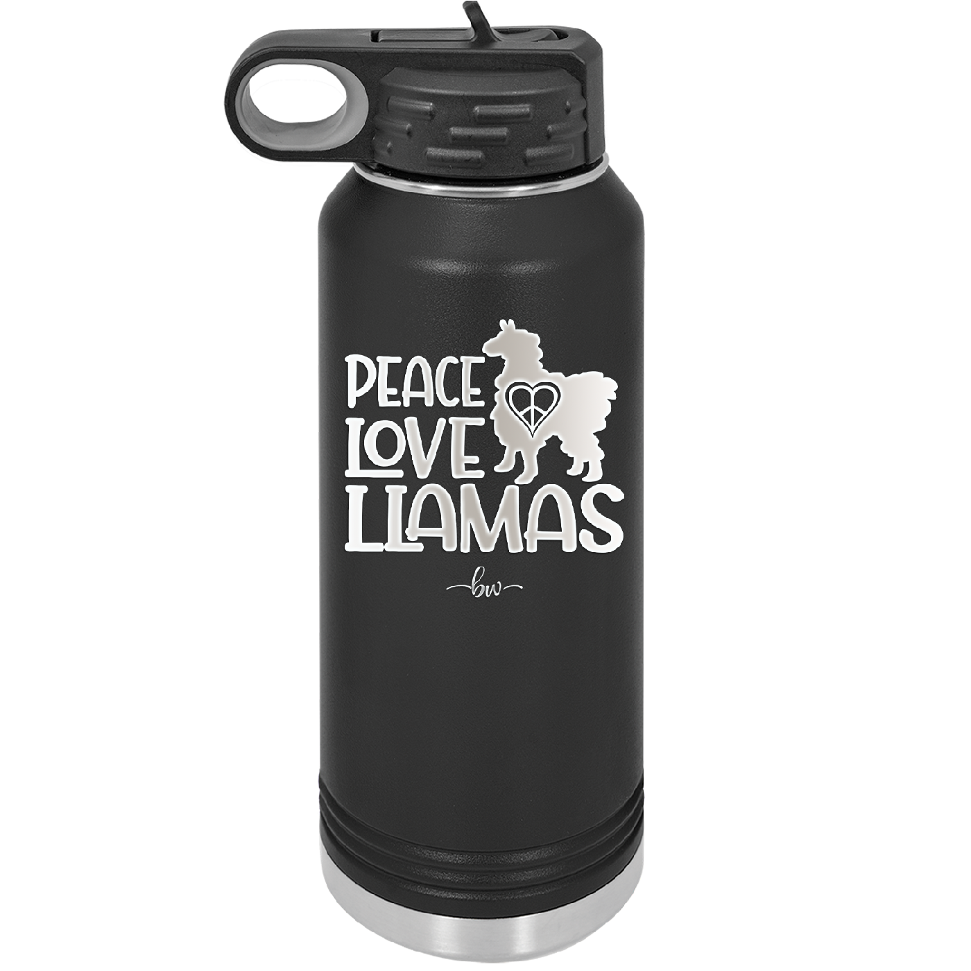 Peace Love Llamas - Laser Engraved Stainless Steel Drinkware - 1870 -