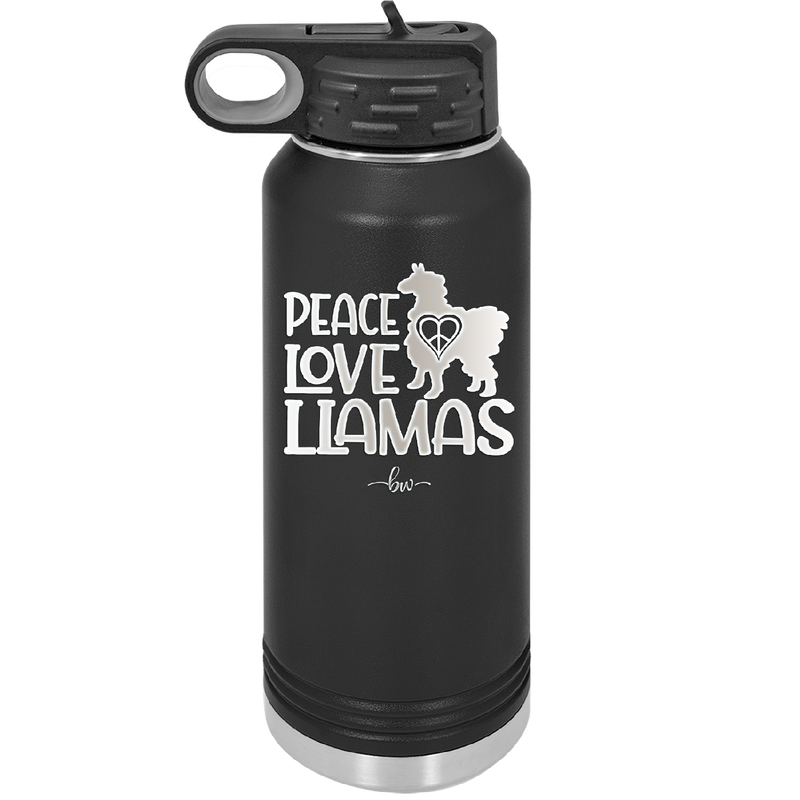 Peace Love Llamas - Laser Engraved Stainless Steel Drinkware - 1870 -