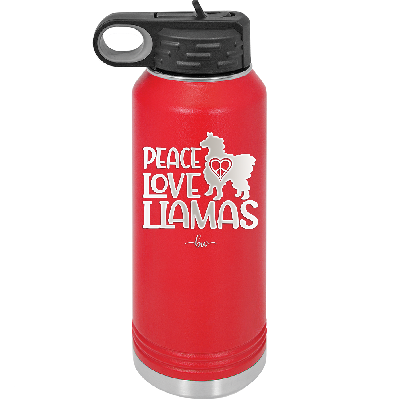 Peace Love Llamas - Laser Engraved Stainless Steel Drinkware - 1870 -