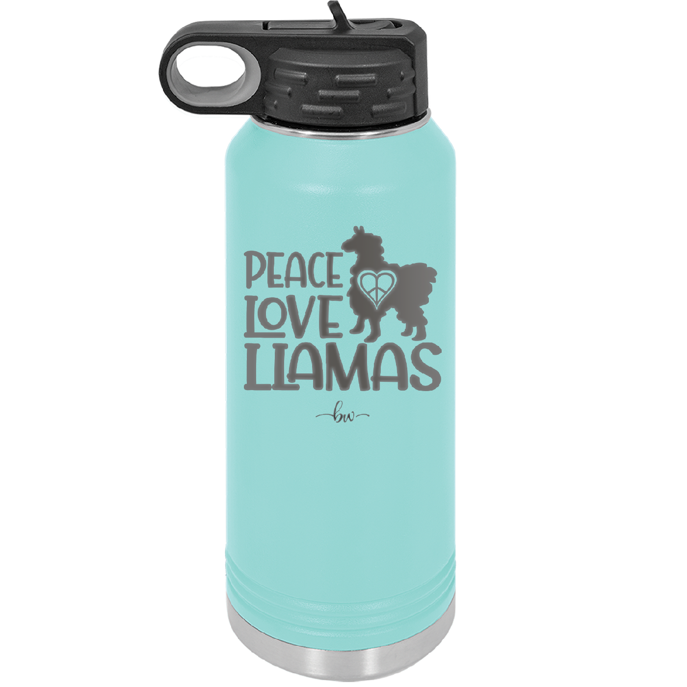 Peace Love Llamas - Laser Engraved Stainless Steel Drinkware - 1870 -
