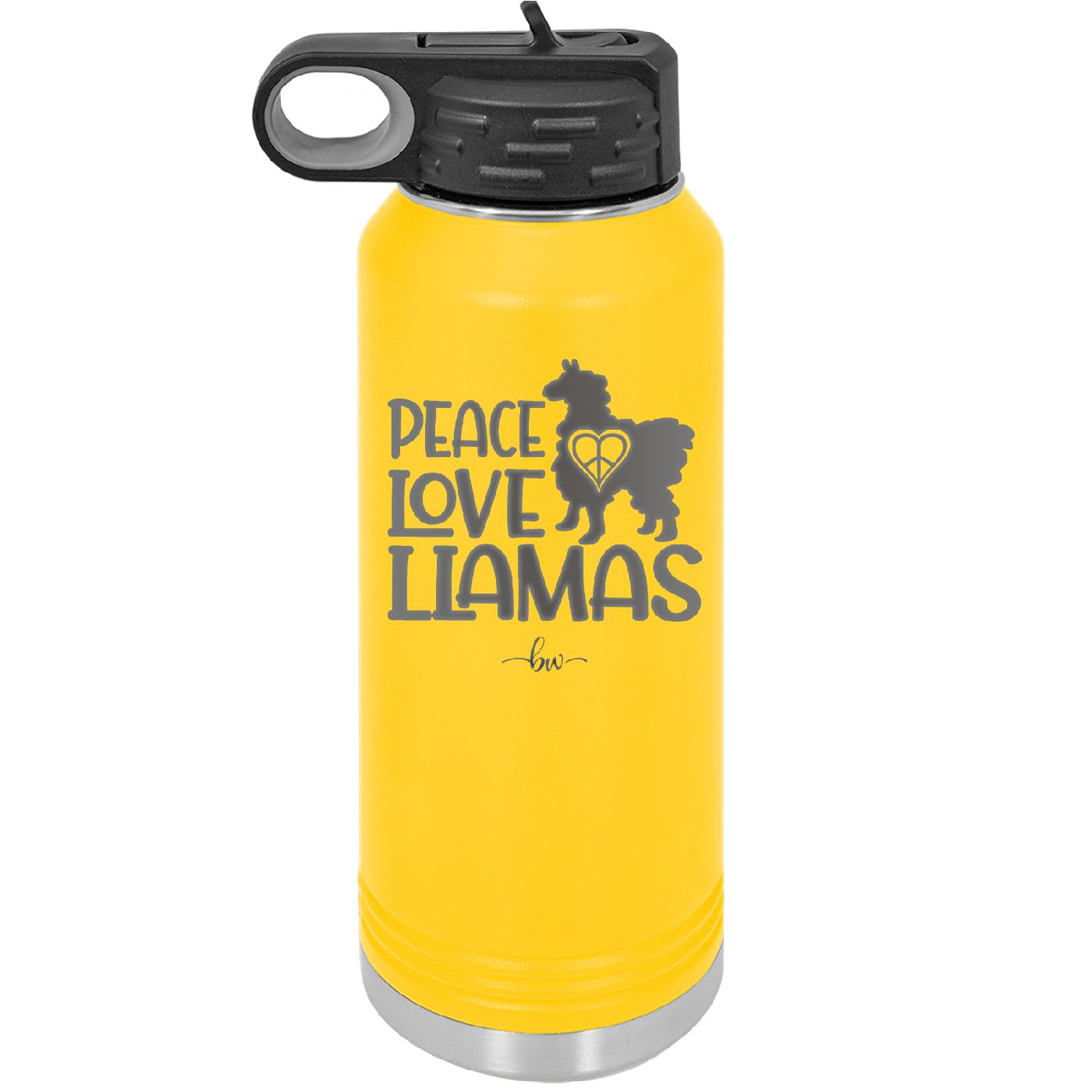 Peace Love Llamas - Laser Engraved Stainless Steel Drinkware - 1870 -
