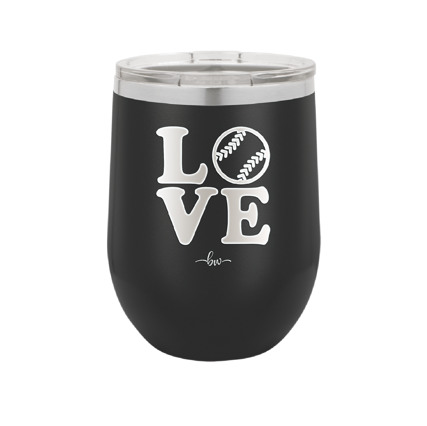 LOVE with Baseball Softball - Laser Engraved Stainless Steel Drinkware - 1881 -