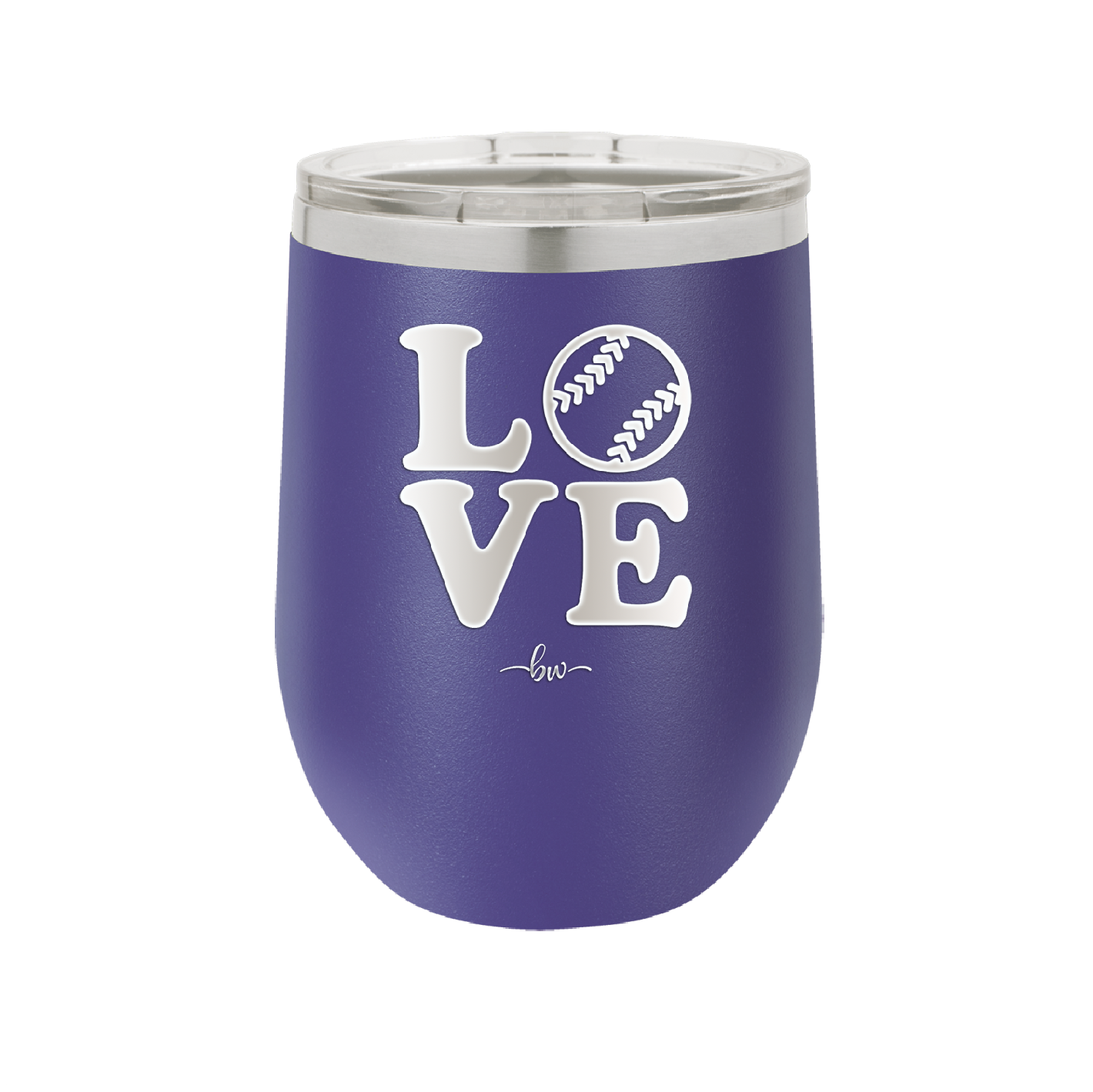 LOVE with Baseball Softball - Laser Engraved Stainless Steel Drinkware - 1881 -