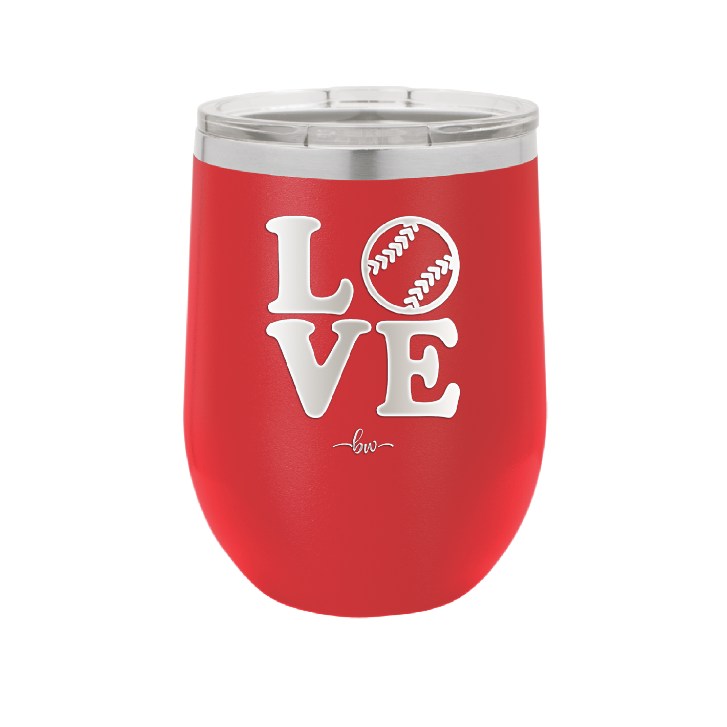 LOVE with Baseball Softball - Laser Engraved Stainless Steel Drinkware - 1881 -