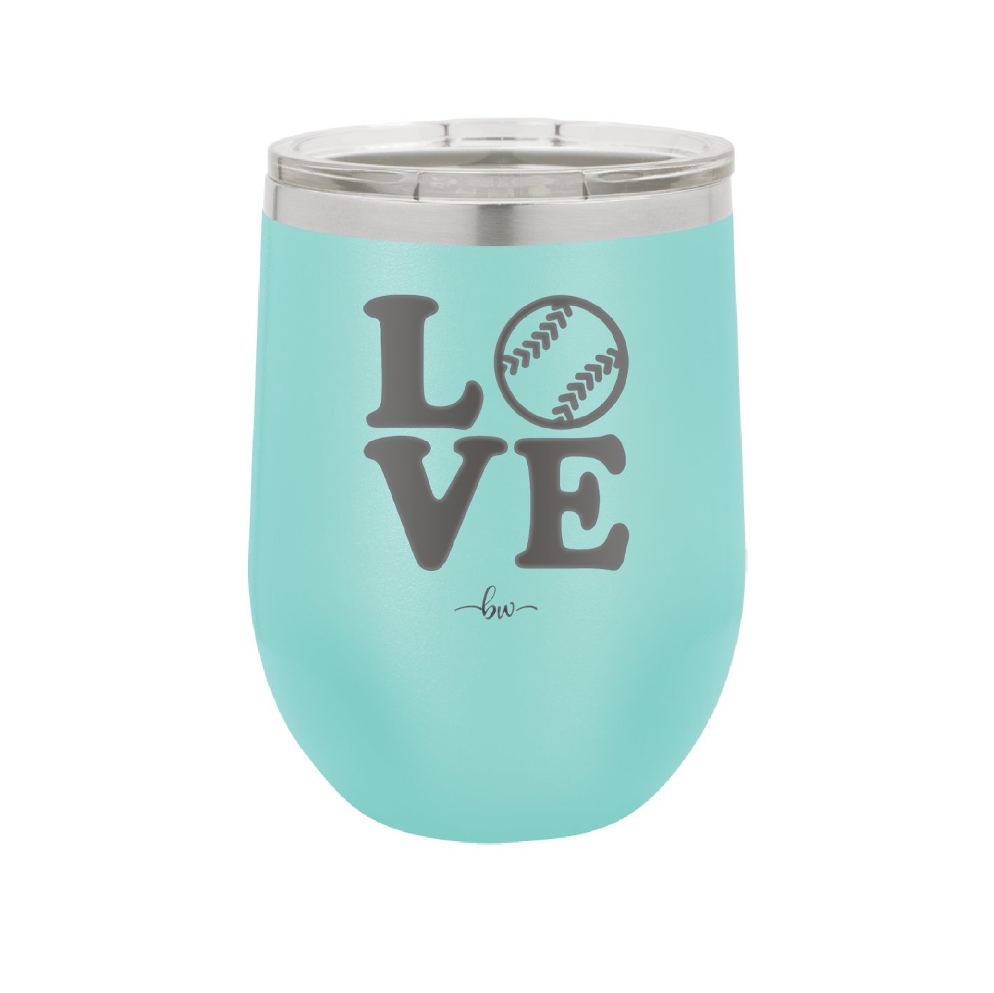 LOVE with Baseball Softball - Laser Engraved Stainless Steel Drinkware - 1881 -