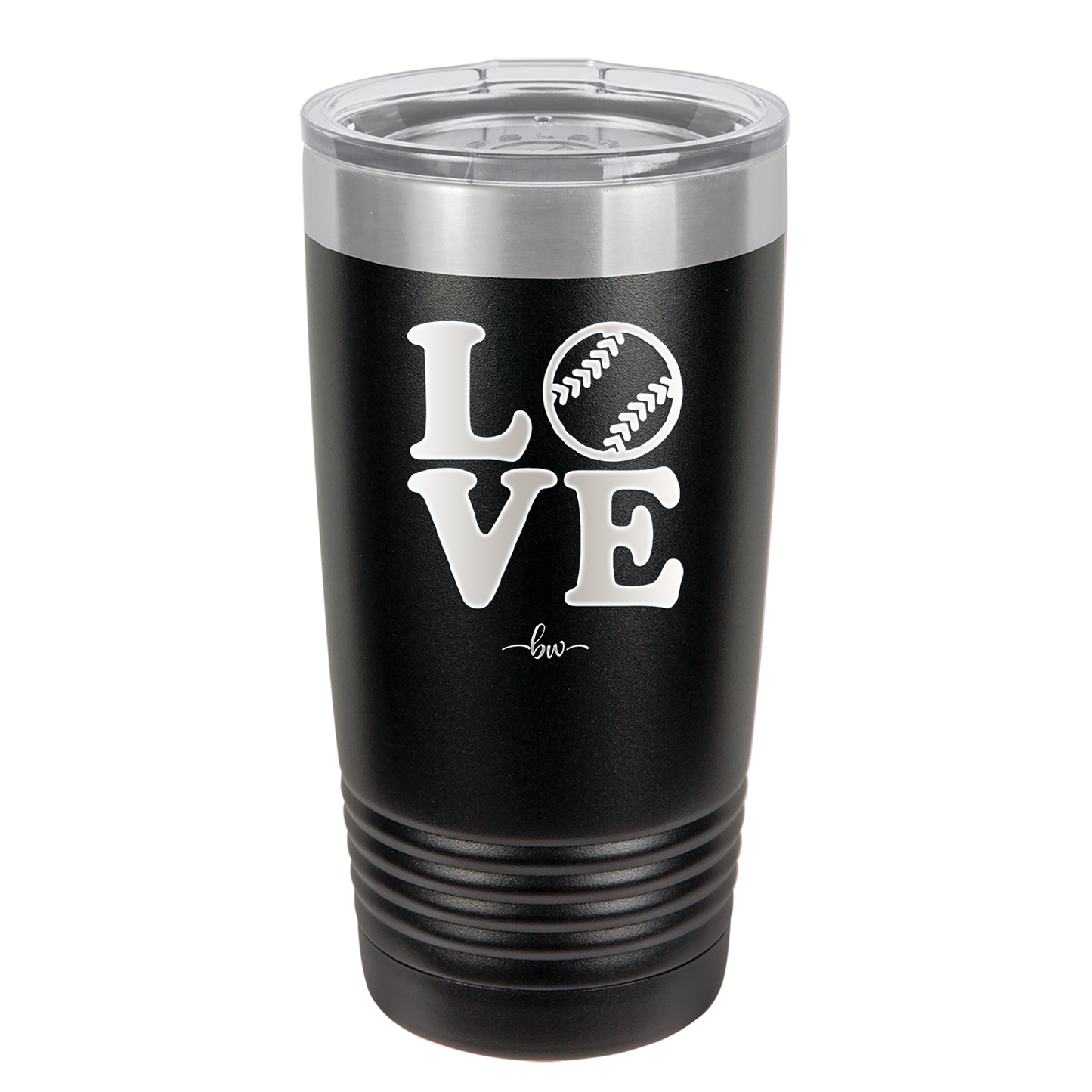 LOVE with Baseball Softball - Laser Engraved Stainless Steel Drinkware - 1881 -