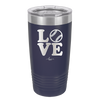 LOVE with Baseball Softball - Laser Engraved Stainless Steel Drinkware - 1881 -