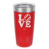 LOVE with Baseball Softball - Laser Engraved Stainless Steel Drinkware - 1881 -